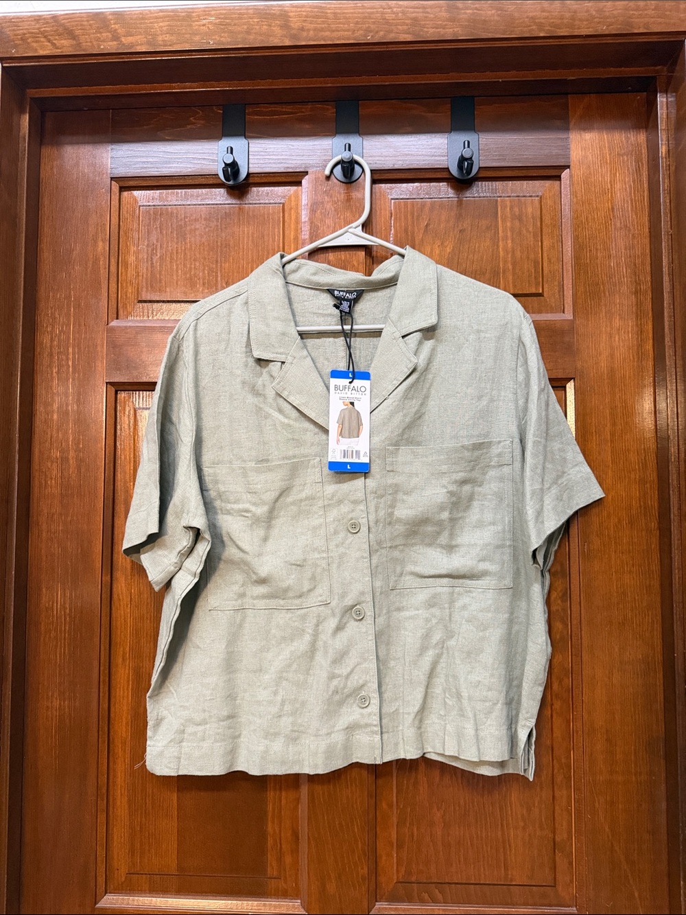Buffalo David Bitton Olive Green Short-Sleeve Button-Down Shirt